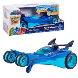 PJ Masks Pop-A-Wheelie Cat-Car, PJ Masks Vehicle with Lights and Sounds, Kids Toys for Ages 3 Up by Just Play