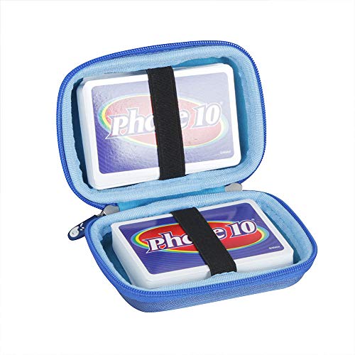 Hermitshell Hard Travel Case for Phase 10 Card Game Styles May Vary - Not Including Cards (Blue)