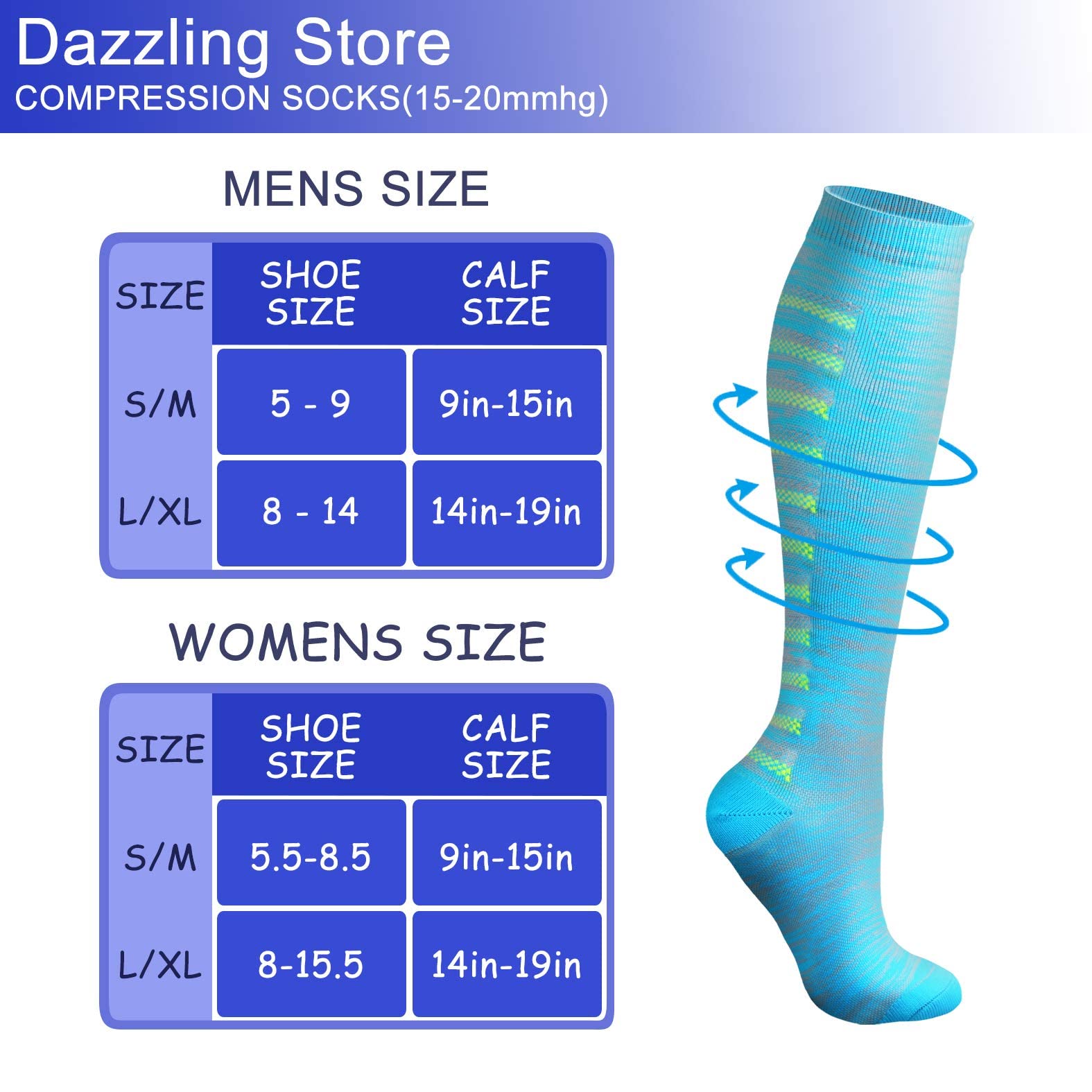 WITHYOU Compression Socks 15-20 mmHg is Best Athletic for Men & Women Running Flight Travel Pregnant