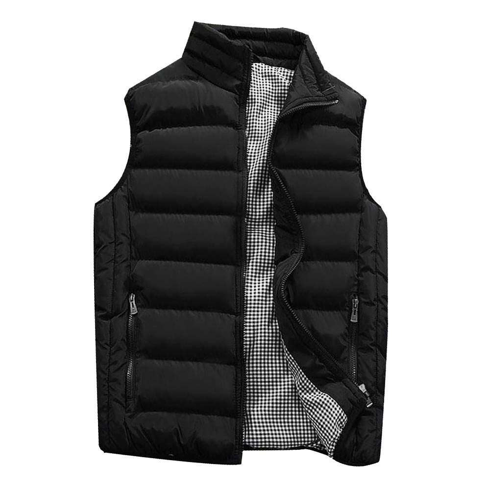 Men Padded Cotton Blend Autumn Winter Warm Vest Coat Tops Jacket Casual Loose Sleeveless Solid Slim Warm Outwear