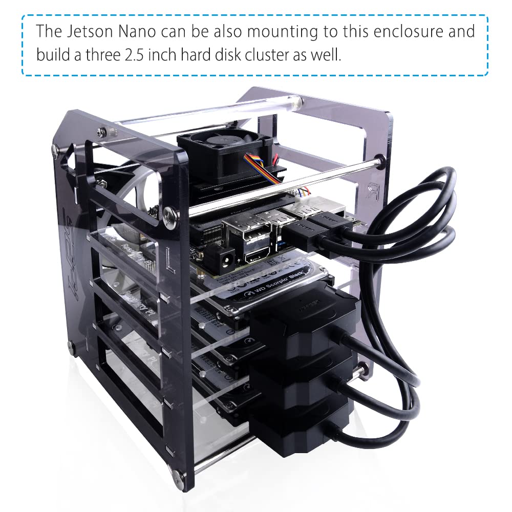 GeeekPi Cluster Case for Raspberry Pi, Pi Rack Case Stackable Case with Cooling Fan 120mm RGB LED 5V Fan for Raspberry Pi 4B/3B+/3B/2B/B+ and Jetson Nano