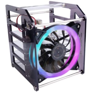 GeeekPi Cluster Case for Raspberry Pi, Pi Rack Case Stackable Case with Cooling Fan 120mm RGB LED 5V Fan for Raspberry Pi 4B/3B+/3B/2B/B+ and Jetson Nano