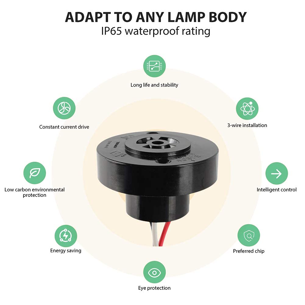 HGG 3Pcs Photocell Light Sensor,Locking Style Photo Sensor Receptacle,Photo Control Base Light Sensor Switch for Street Garden Outdoor Light