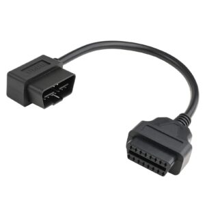 ollgen 1ft 30cm obd-ii obd2 right angle 16 pin auto car male to female extension cable diagnostic extender cord adapter