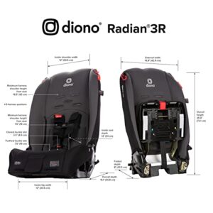 Diono Radian 3R, 3-in-1 Convertible Car Seat, Rear Facing & Forward Facing, 10 Years 1 Car Seat, Slim Fit 3 Across, Gray Slate