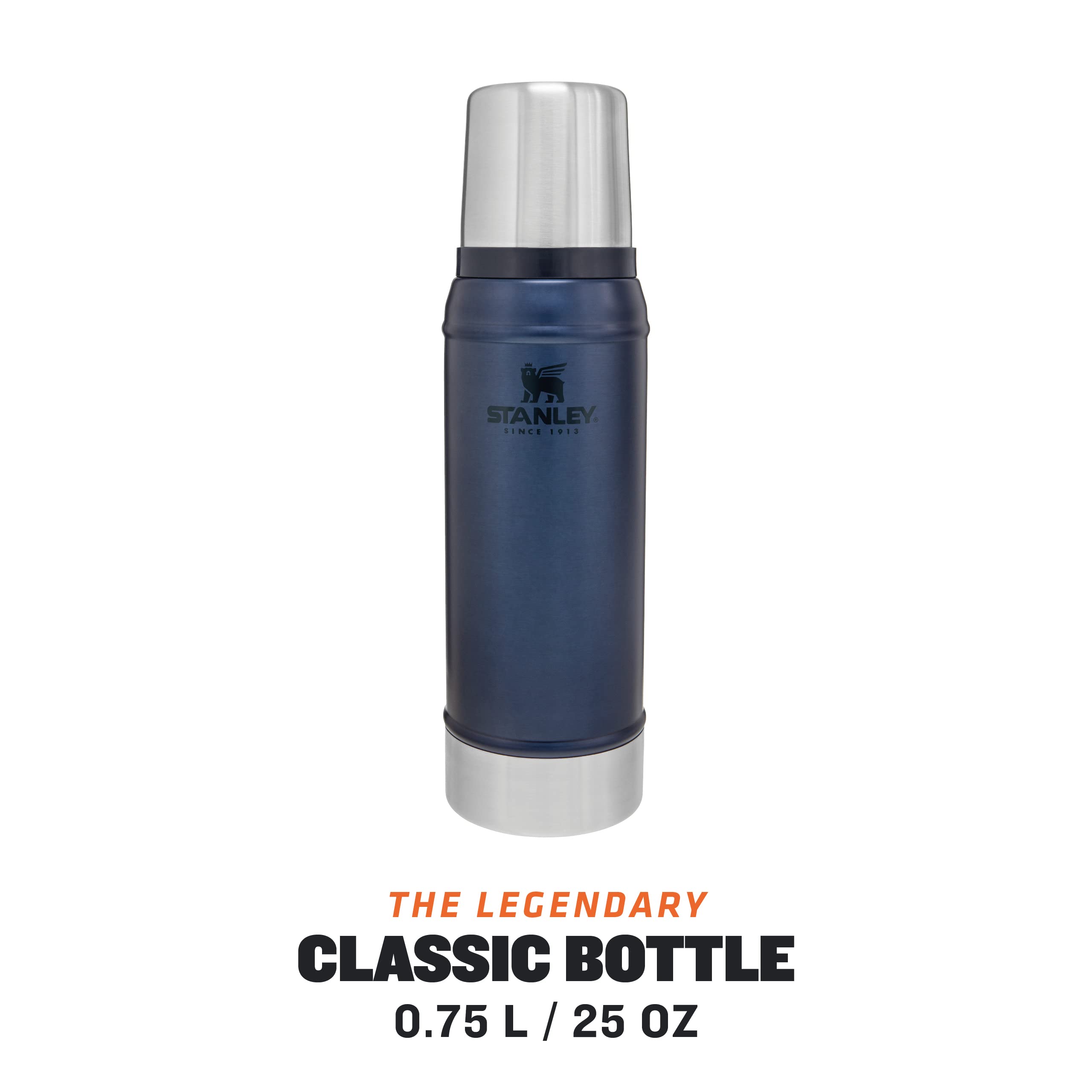 Stanley Classic Legendary Thermos Flask 0.75L - Keeps Hot or Cold For 20 Hours - BPA-Free Thermal Flask - Stainless Steel Leakproof Coffee Flask - Flask For Hot Drink - Dishwasher Safe - Nightfall