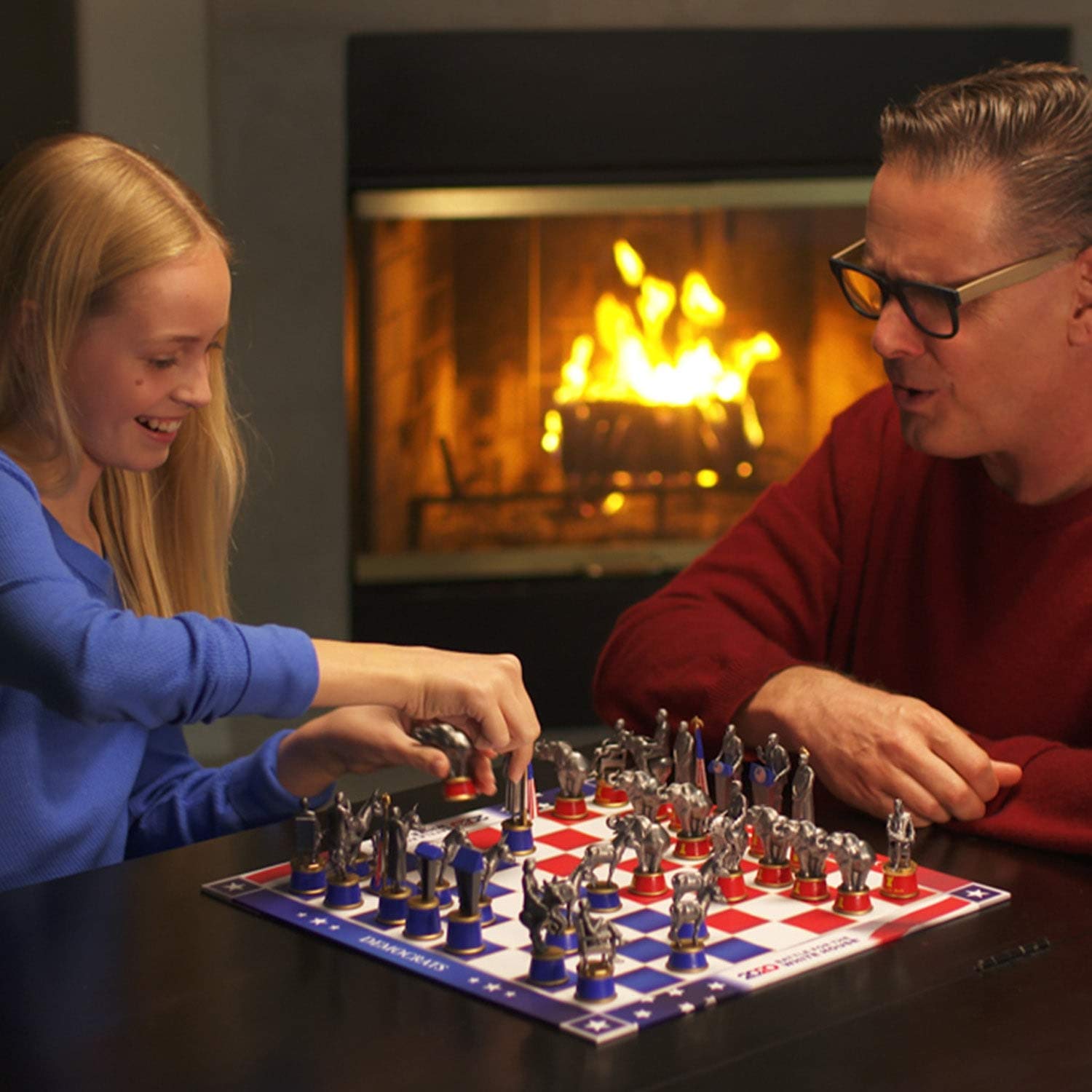 As Seen On TV Collector's Edition 2020 Battle for The White House Chess Set Board Game by BulbHead - Chess Pieces Look Just Like Politicians & Patriotic Chess Board Democrats Vs. Republicans