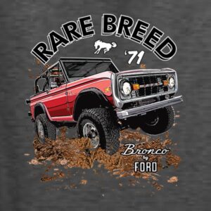 Wild Bobby Ford Rare Breed 71 Bronco Truck Classic Cars and Trucks Unisex Graphic Hoodie Sweatshirt, Heather Black, Large