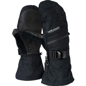 rugged waterproof winter mittens | extra long gauntlets | snowboard, ski, ice fishing, mittens | medium weight (xs)