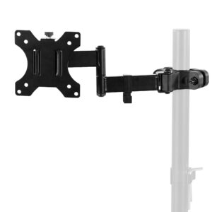 vivo steel universal full motion pole mount monitor arm with removable 75mm and 100mm vesa plate, fits 17 to 32 inch screens, black, mount-pole01a