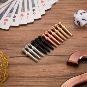36 Pieces Metal Cribbage Pegs Cribbage Board Pegs Fit 1/ 8 Holes with Drawstring Storage Pouch for Cribbage Traditional Board Game, 4 Colors