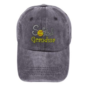 vintage washed hat softball grandpa grandmother embroidery cotton dad hats for men & women buckle closure grey