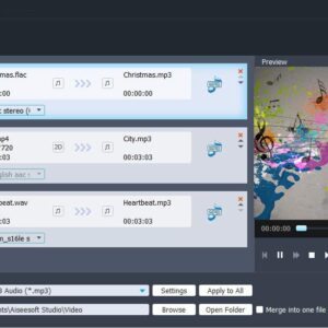 Audio Converter - Edit and convert your sound and music files to other audio formats - easy audio editing software - compatible with Windows 10, 8 and 7