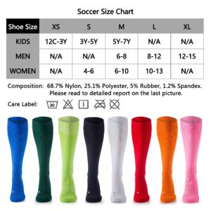 CelerSport 2 Pack Soccer Softball Baseball Socks for Youth Kids Adult Over-The-Calf Knee High Socks with Cushion, Black (2 Pack), Medium