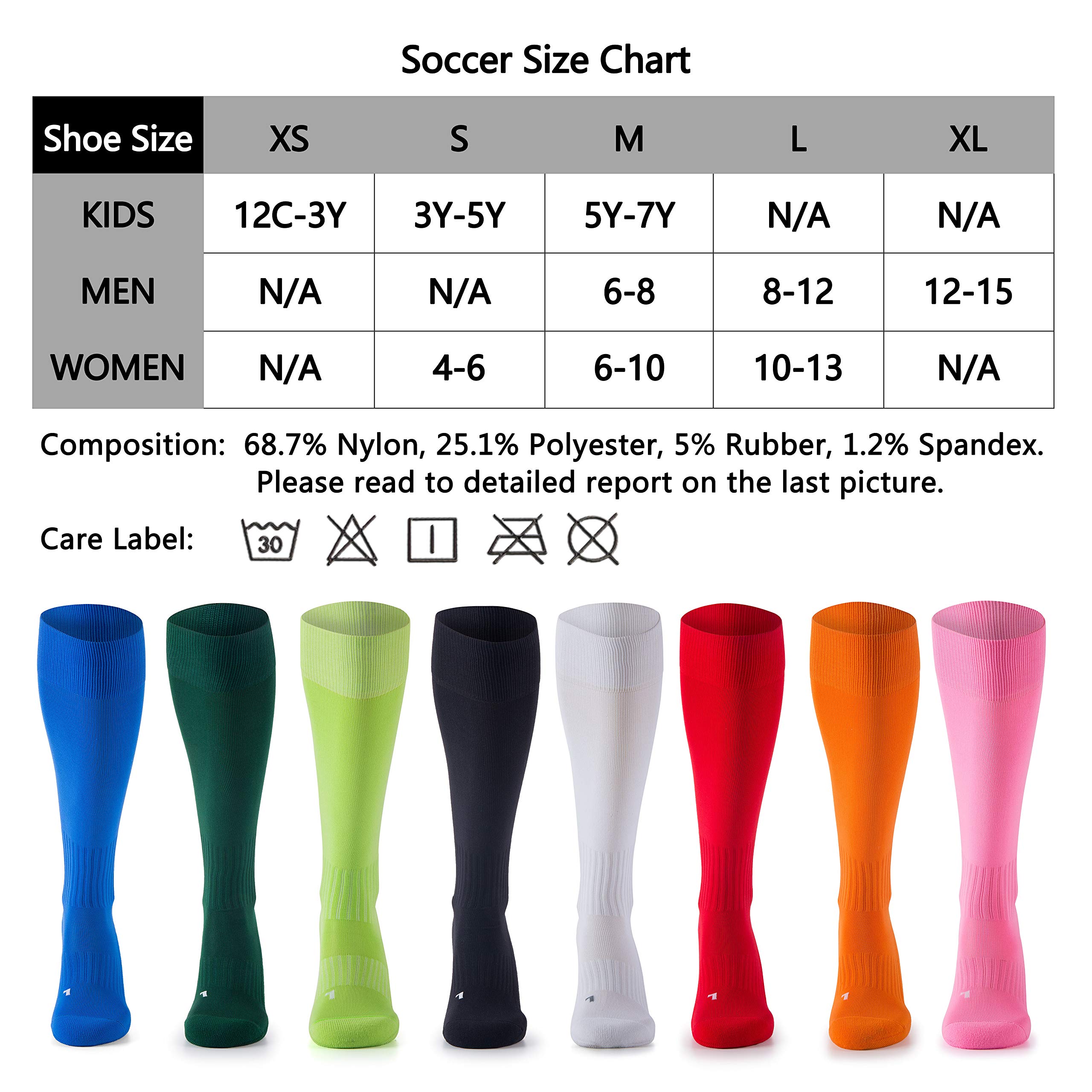 CelerSport 2 Pack Soccer Softball Baseball Socks for Youth Kids Adult Over-The-Calf Knee High Socks with Cushion, Black (2 Pack), Medium