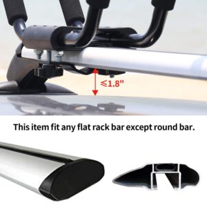 XCAR 2 Pairs Universal Kayak Rack Canoe Car Racks Set Roof Top Mount Carrier with 4 Straps for Suif Board,Kayak,Canoe,SUP