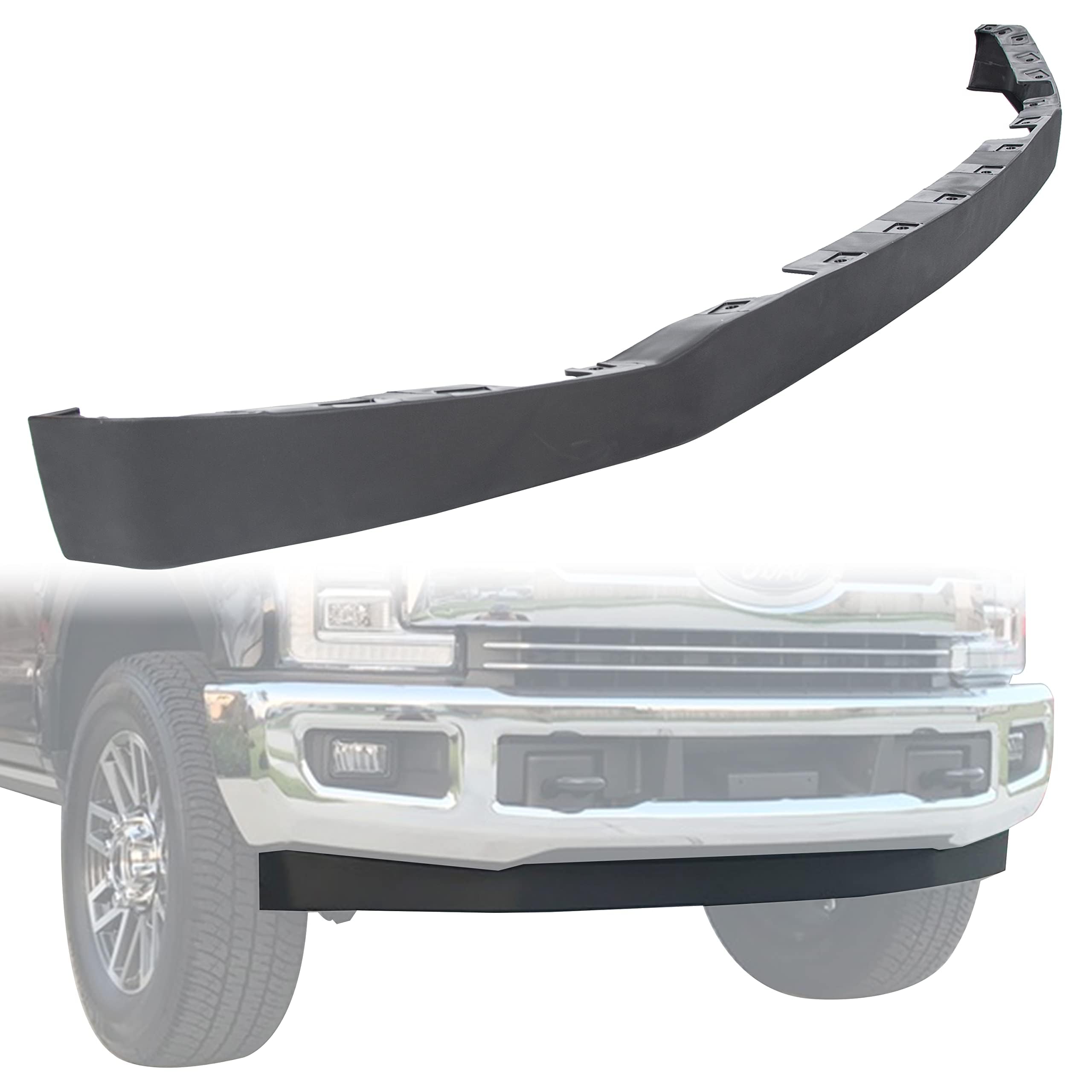 ECOTRIC Front Bumper Lower Air Deflector Valance Panel Compatible with 2017-2019 F250 F350 F450 F550 2WD Ford Super Duty Replacement for HC3Z-17626-AD, HC3Z17626AD, FO1095272, GNT56215066