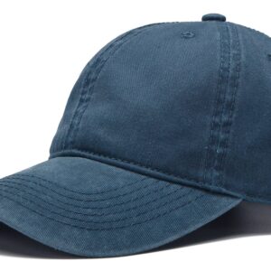 Edoneery Men Women Baseball Cap-Low Profile Adjustable Washed Cotton Golf Dad Hat Navy