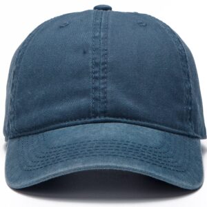 Edoneery Men Women Baseball Cap-Low Profile Adjustable Washed Cotton Golf Dad Hat Navy