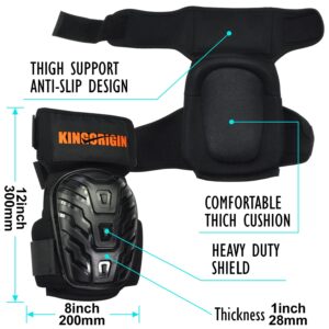 KINGORIGIN 2 Piece Professional Knee Pads for Work, Construction Gel Knee Pads Tools, With Heavy Duty Foam Padding And Anti-Slip Straps For Indoor and Ourdoor Use