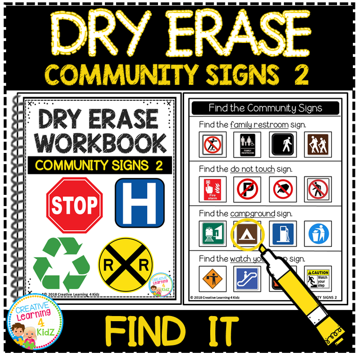 Community Signs Dry Erase Workbook 2