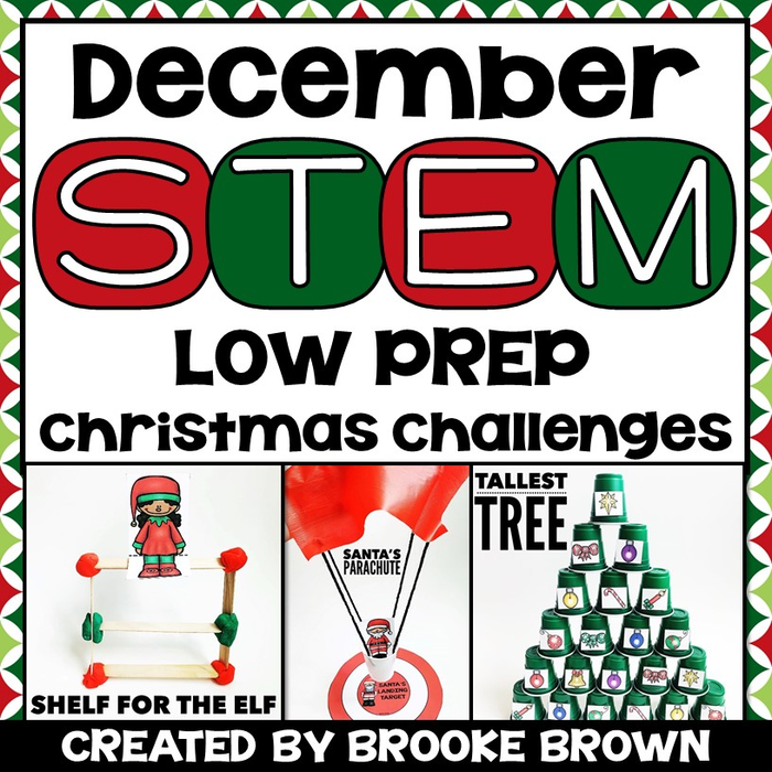 DECEMBER STEM CHALLENGES FOR CHRISTMAS (K-5th Grade)