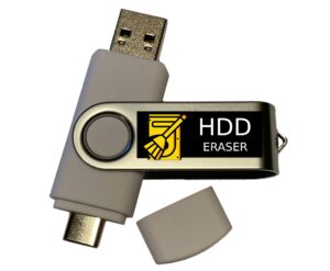 hdd hard drive permanent disk eraser - wipe your data secuely - dod (department of defense) it industry standard utility - bootable boot usb flash thumb drive usb-c compatible