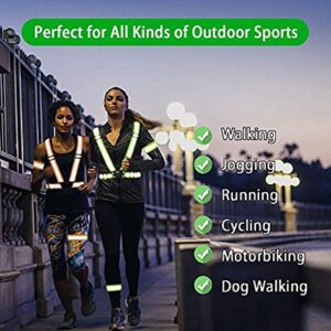 Chiwo Reflective Vest Running Gear 2Pack, High Visibility Adjustable Safety Vest for Night Cycling,Hiking, Jogging,Dog Walking(Color Ornage)