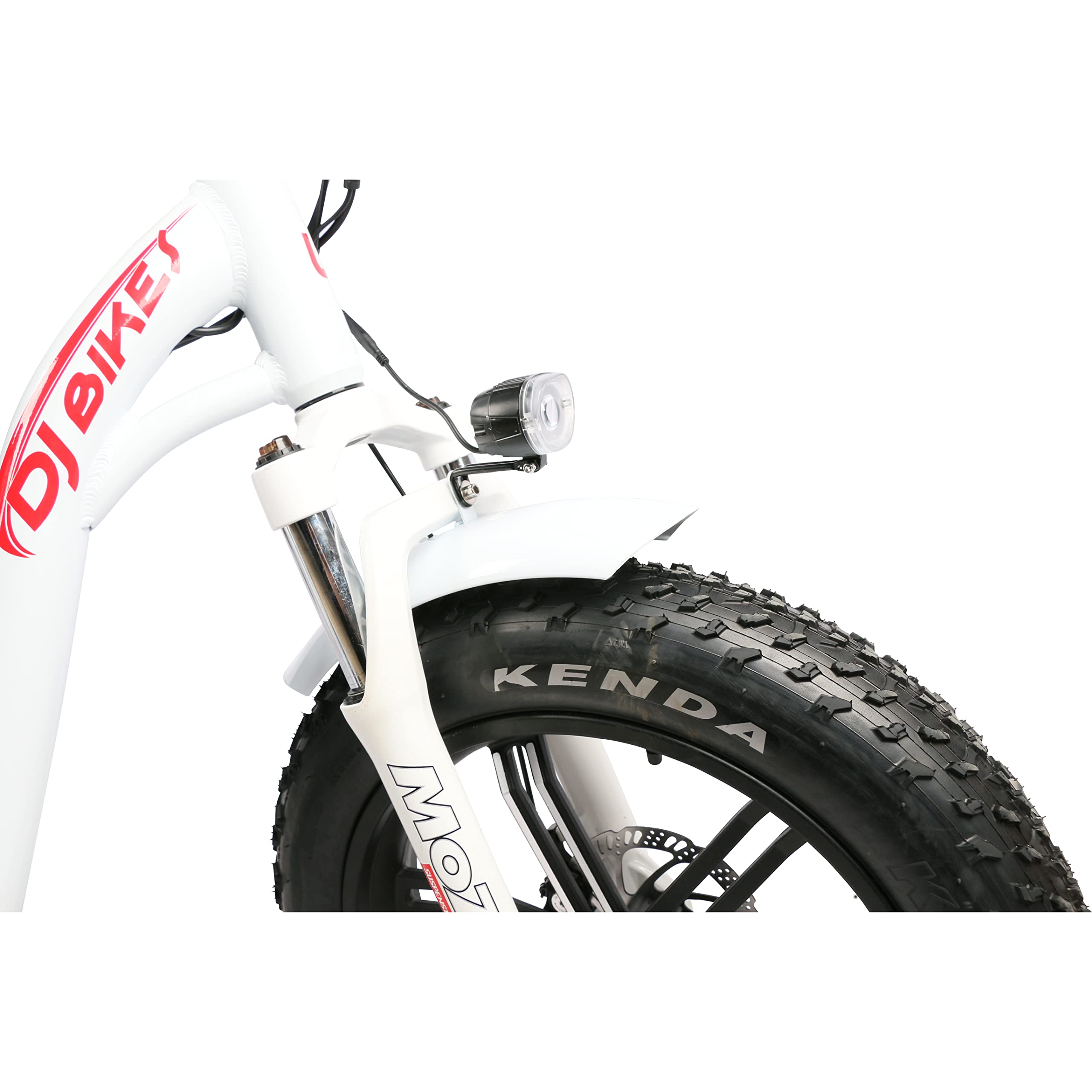 DJ Super Bike Step Thru 750W 48V 13Ah Power Electric Bicycle, Pearl White, LED Bike Light, Suspension Fork and Shimano Gear