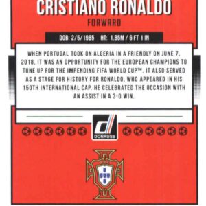 2018-19 Donruss Soccer #158 Cristiano Ronaldo Portugal Official Panini 2018-2019 Futbol RC Card