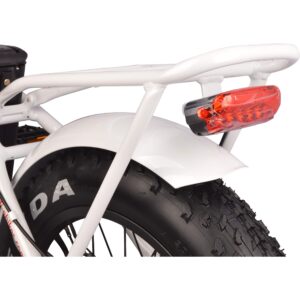 DJ Folding Bike Step Thru 750W 48V 13Ah Power Electric Bicycle, Pearl White, LED Bike Light, Suspension Fork and Shimano Gear