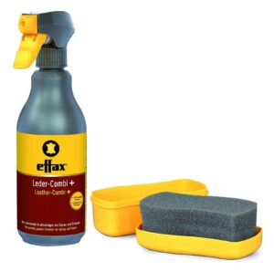 swiss effax leather combi+ spray cleaner 16 oz with bonus shine sponge buff bar