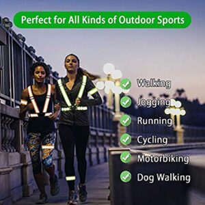 Chiwo Reflective Vest Running Gear 2Pack, High Visibility Adjustable Safety Vest for Night Cycling,Hiking, Jogging,Dog Walking, Construction safe (Green Pink)