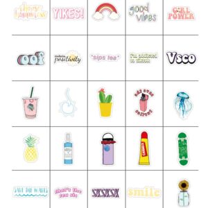 Vsco Stickers for Water Bottle 50 Packs, Cute Waterproof Aesthetic Vinyl Decal Stickers for Teens Girls Perfect for Waterbottle Laptop Phone Travel