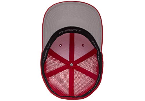 Flexfit Unisex-Adult's Mesh Fitted, Red, One Size