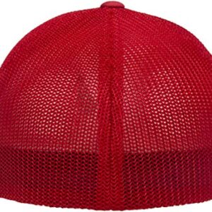 Flexfit Unisex-Adult's Mesh Fitted, Red, One Size