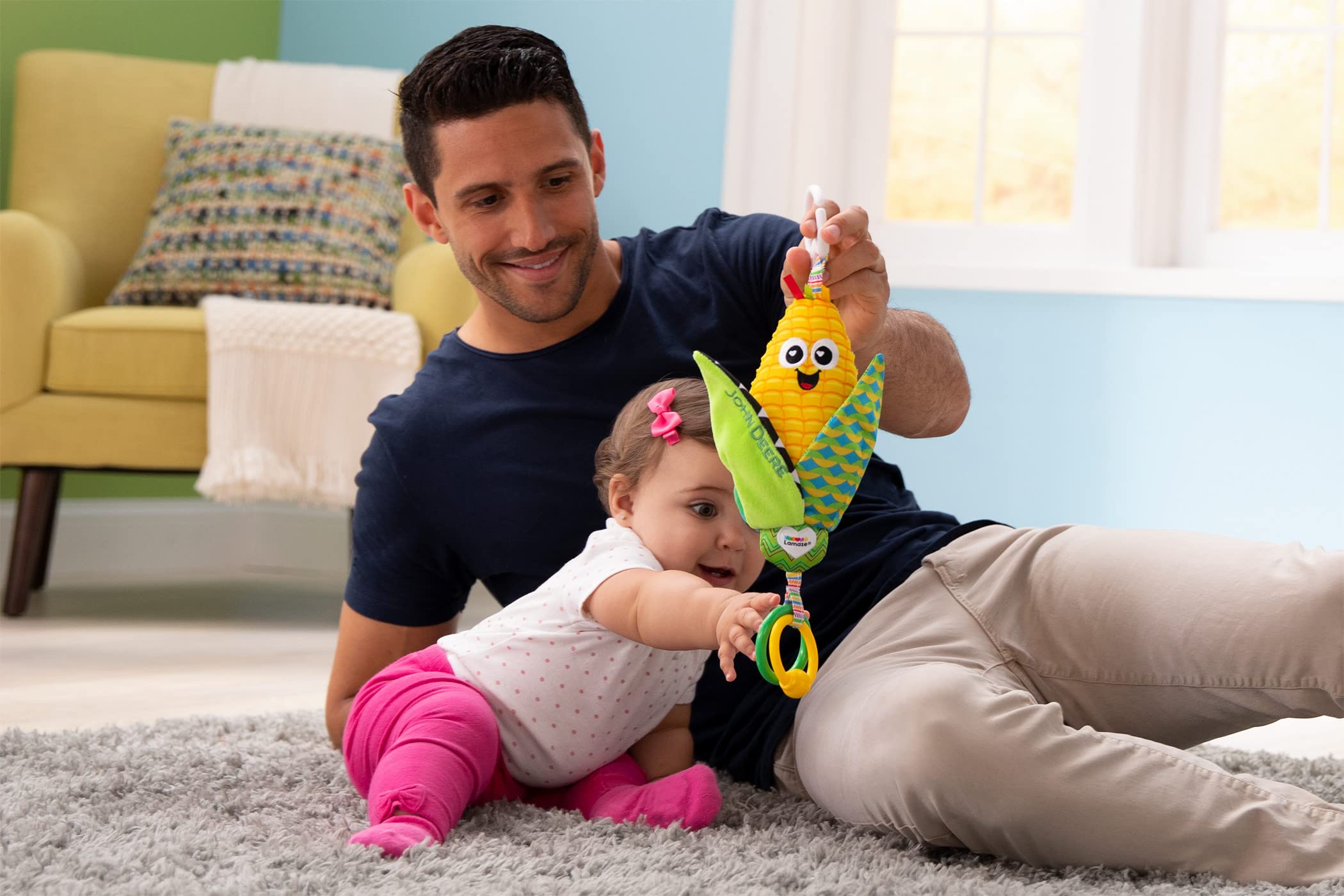 Lamaze John Deere Clip n Go, Corn E. Cobb Baby Clip On Toy, Multi