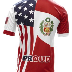 Arza Sports Peru and USA Men Fan Jersey Color Red/White (Large)