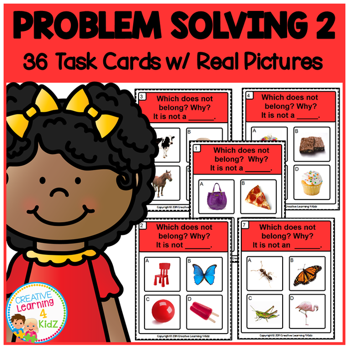 Problem Solving 2 Task Cards Special Education ABA