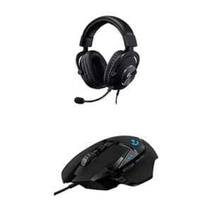 logitech g502 hero wired gaming mouse + g pro x gaming headset bundle - black