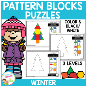 pattern block puzzles: winter