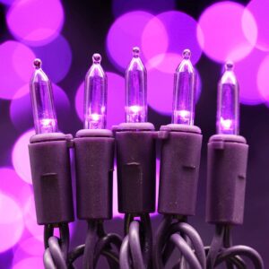 SWEET SHINE Purple LED Christmas Lights with Purple Wire, 66 Ft 200 Counts UL Certified Holiday Lights Set (Purple)