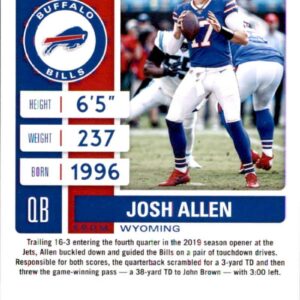 2019 Panini Contenders #3 Josh Allen Buffalo Bills Football Card