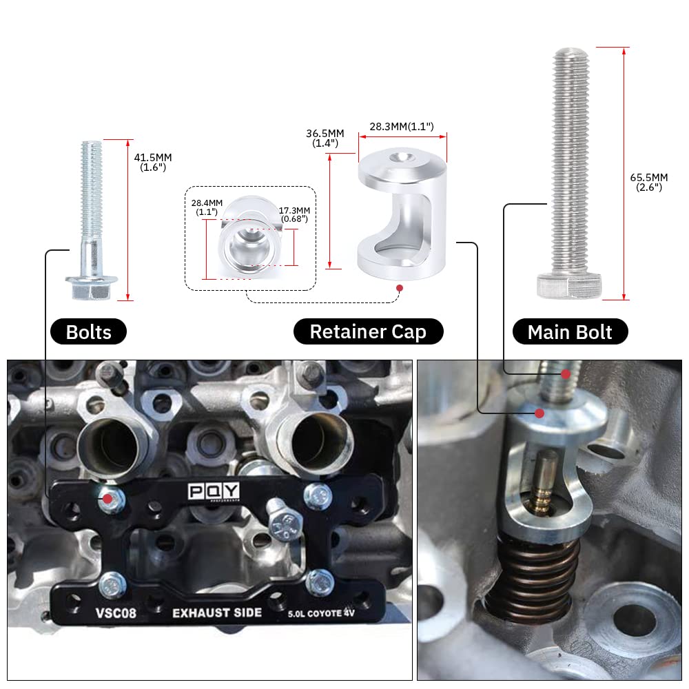 PQY Engine Valve Spring Compressor Tool Compatible with Modular Ford F-150 5.0L Mustang Coyote 4 Valve Engine Trac Magnetic Screw Retainer Black