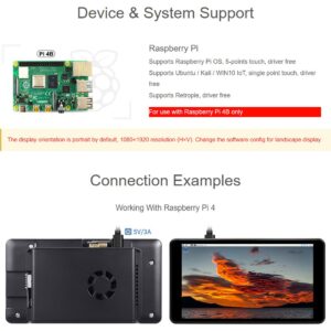 waveshare 5.5inch Capacitive Touch AMOLED Display Compatoble with Raspberry Pi 4B Comes with Protection Case 1080×1920 Resolution HDMI Toughened Glass Panel