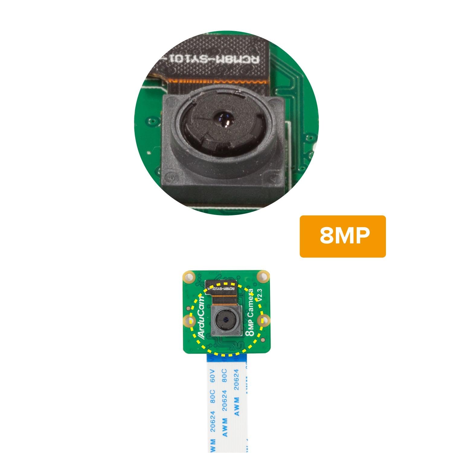 Arducam for Raspberry Pi Camera Module V2-8 Megapixel,1080p (RPI-CAM-V2 + 5.9"/150mm Flex Cable + Pi Zero Cable)