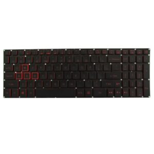abakoo new keyboard compatible with acer nitro 5 an515 an515-41 an515-42 an515-51 an515-52 an515-53 with backlit without frame red