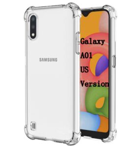 starhemei for galaxy a01 case, soft tpu shock absorption flexible gasbag protection case cover for samsung galaxy a01 (clear)