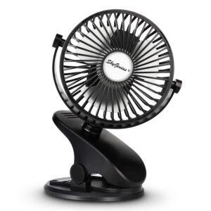 skygenius battery operated clip on baby stroller fan (black)