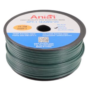 aniai low voltage landscape wire,ul list 18/2 spt-1 250ft electrical wire,for light and lamp extension cable